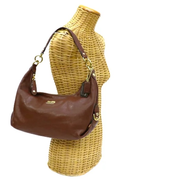 Coach Madison Hailey 14304 Brown Camel Caramel Leather Shoulder Satchel - Picture 7 of 11